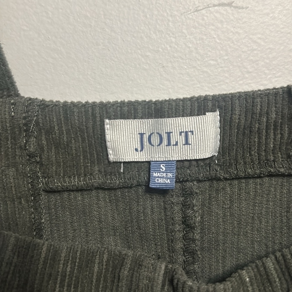 Jolt Dark Green Corduroy Overall Dress Small - Picture 3 of 4